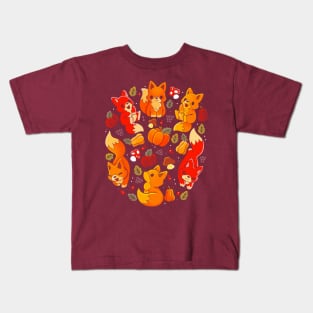 Foxes Autumn Kids T-Shirt